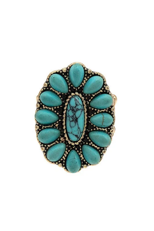 Oval Floral Stretch Ring
