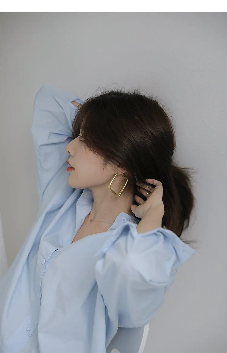 Oversized Square Metal Earrings