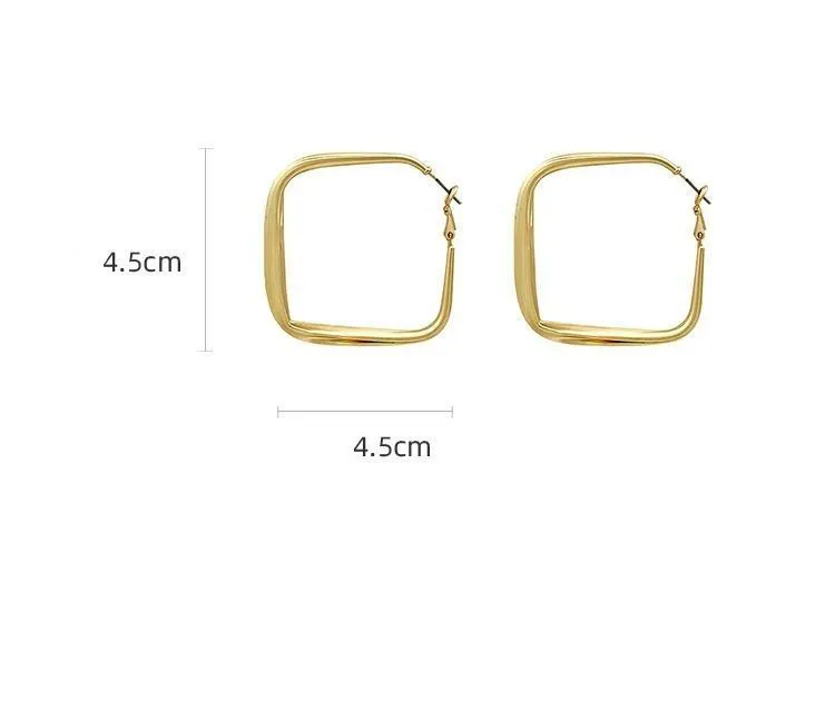 Oversized Square Metal Earrings