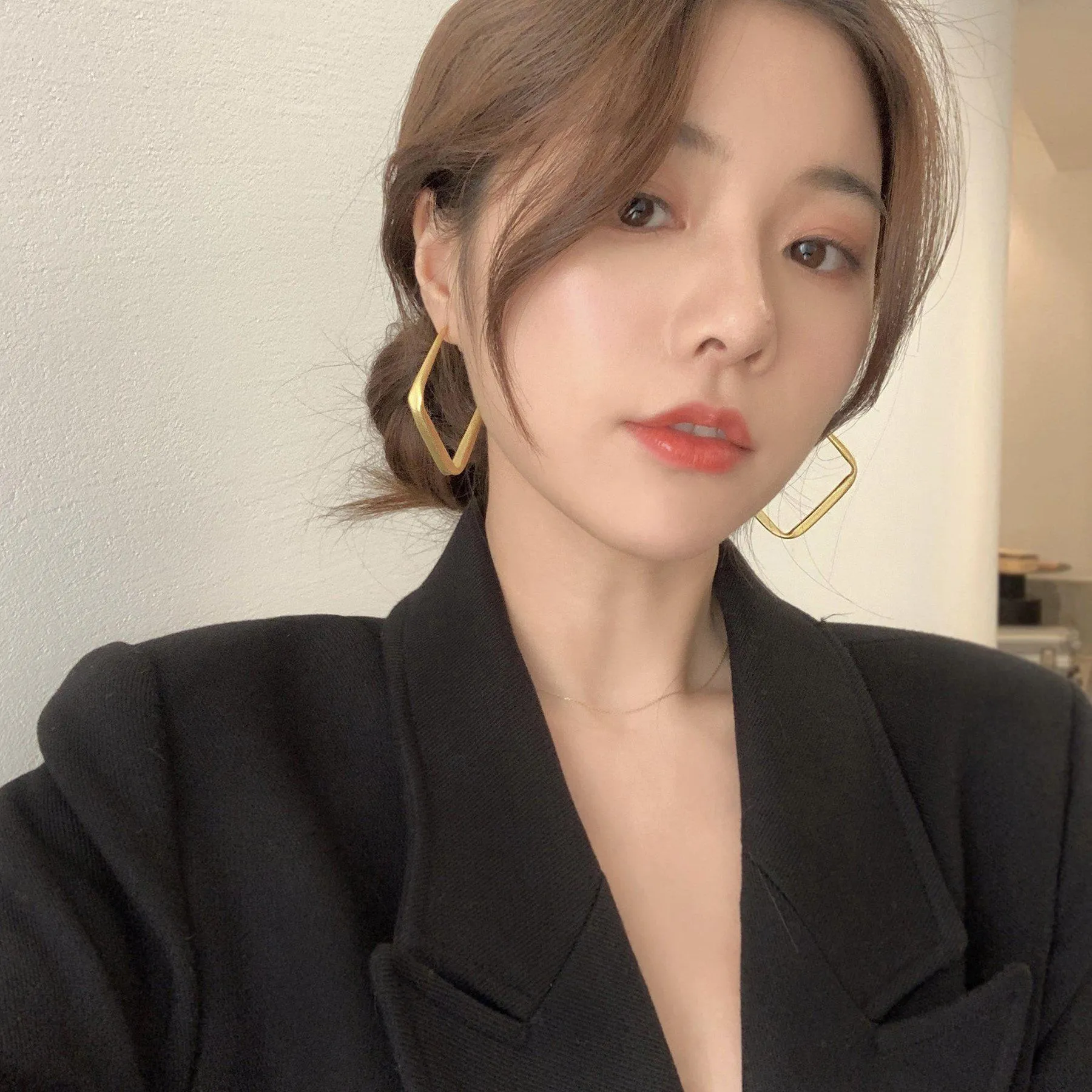Oversized Square Metal Earrings