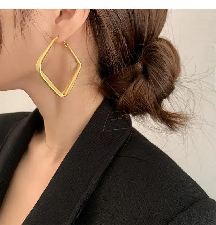 Oversized Square Metal Earrings