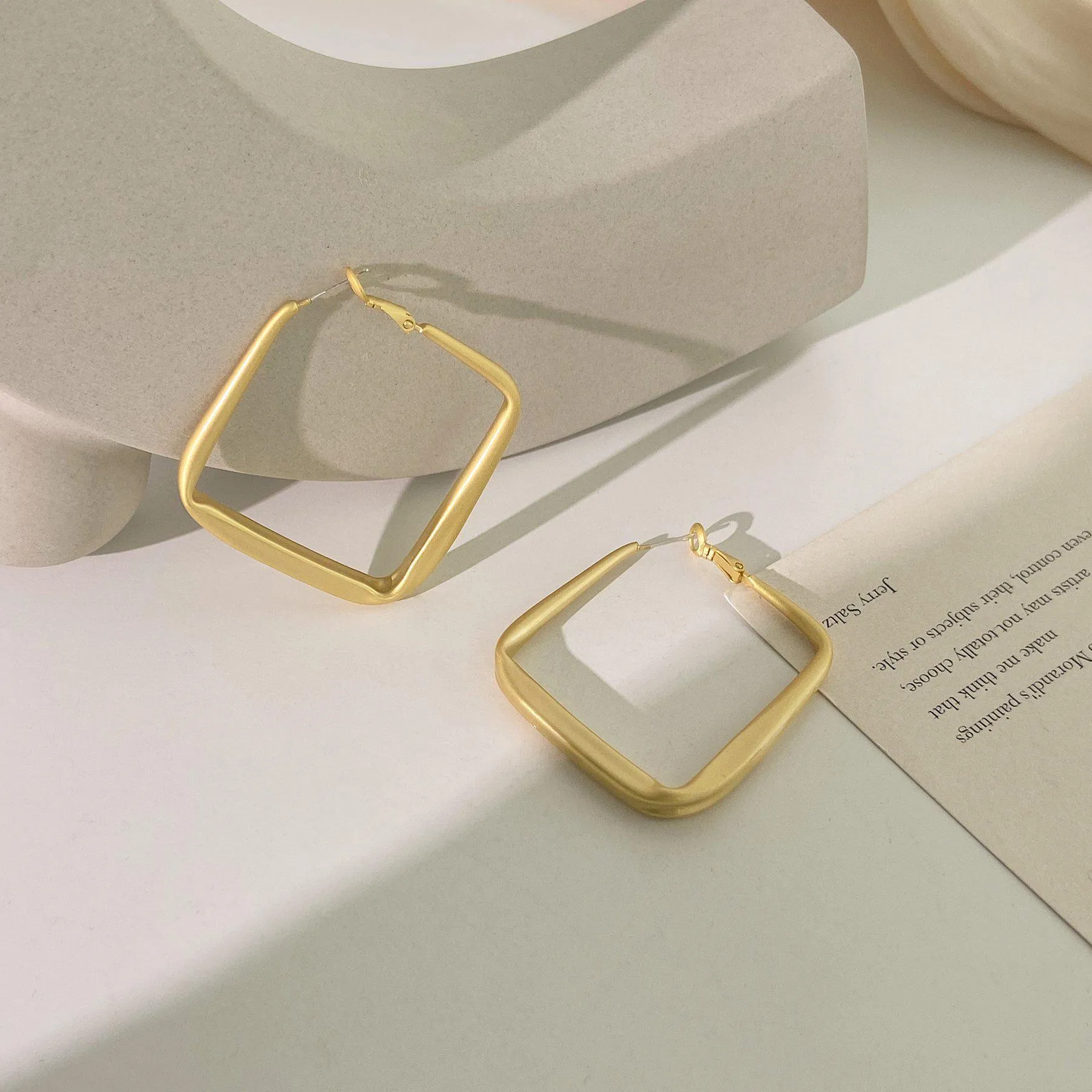 Oversized Square Metal Earrings
