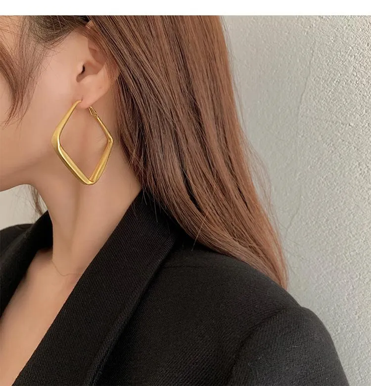 Oversized Square Metal Earrings
