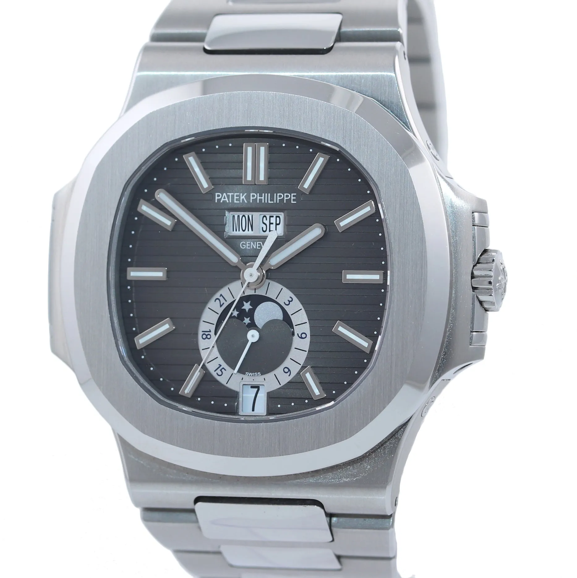 PAPERS NEW 2018 NAUTILUS Patek Philippe 5726 Grey Annual Calendar Steel Watch