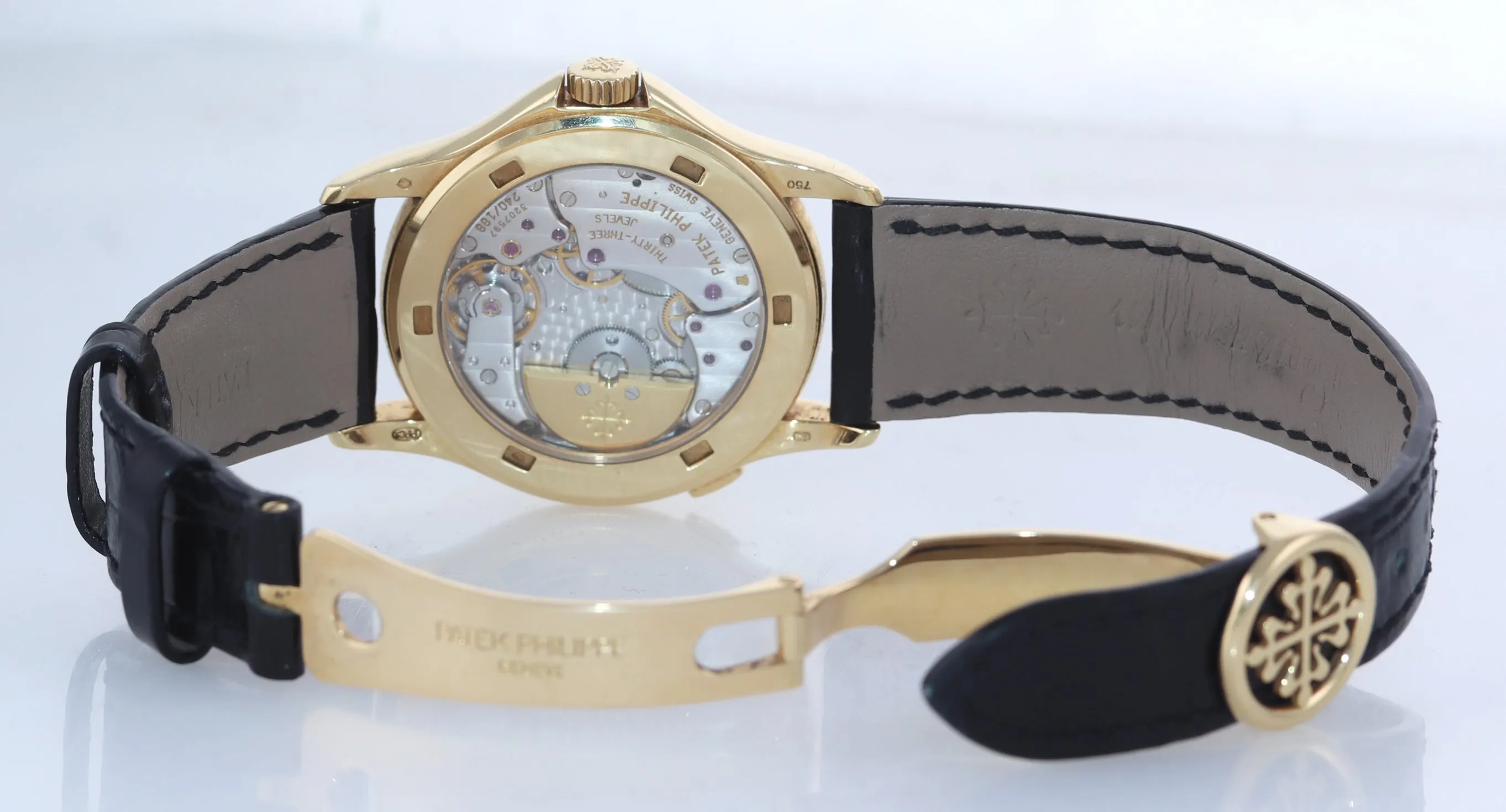 PAPERS Patek Philippe 5110J World Time 37mm Calatrava Yellow Gold Leather Watch