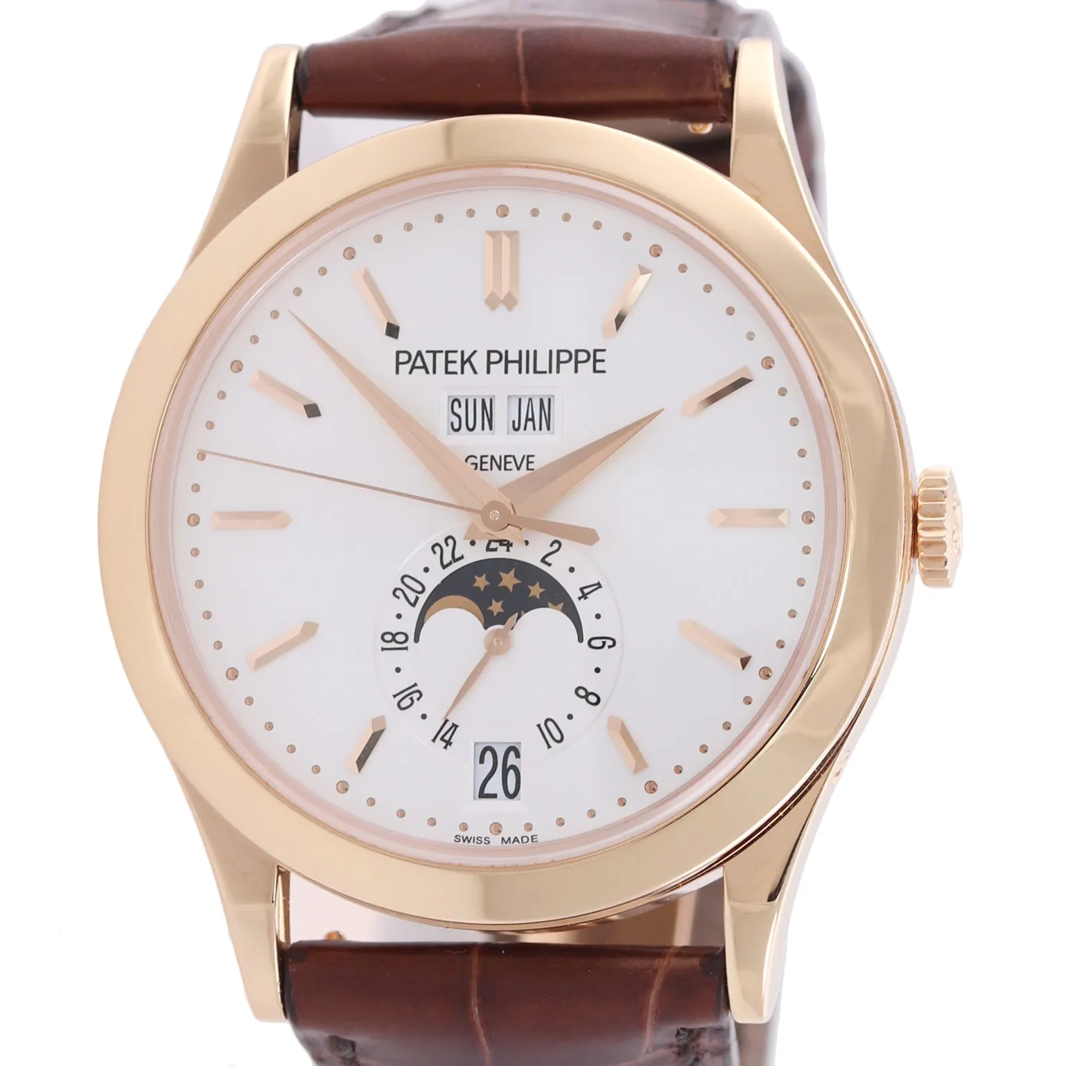 PAPERS Patek Philippe 5396R Annual Calendar Moonphase Rose Gold Calatrava Watch