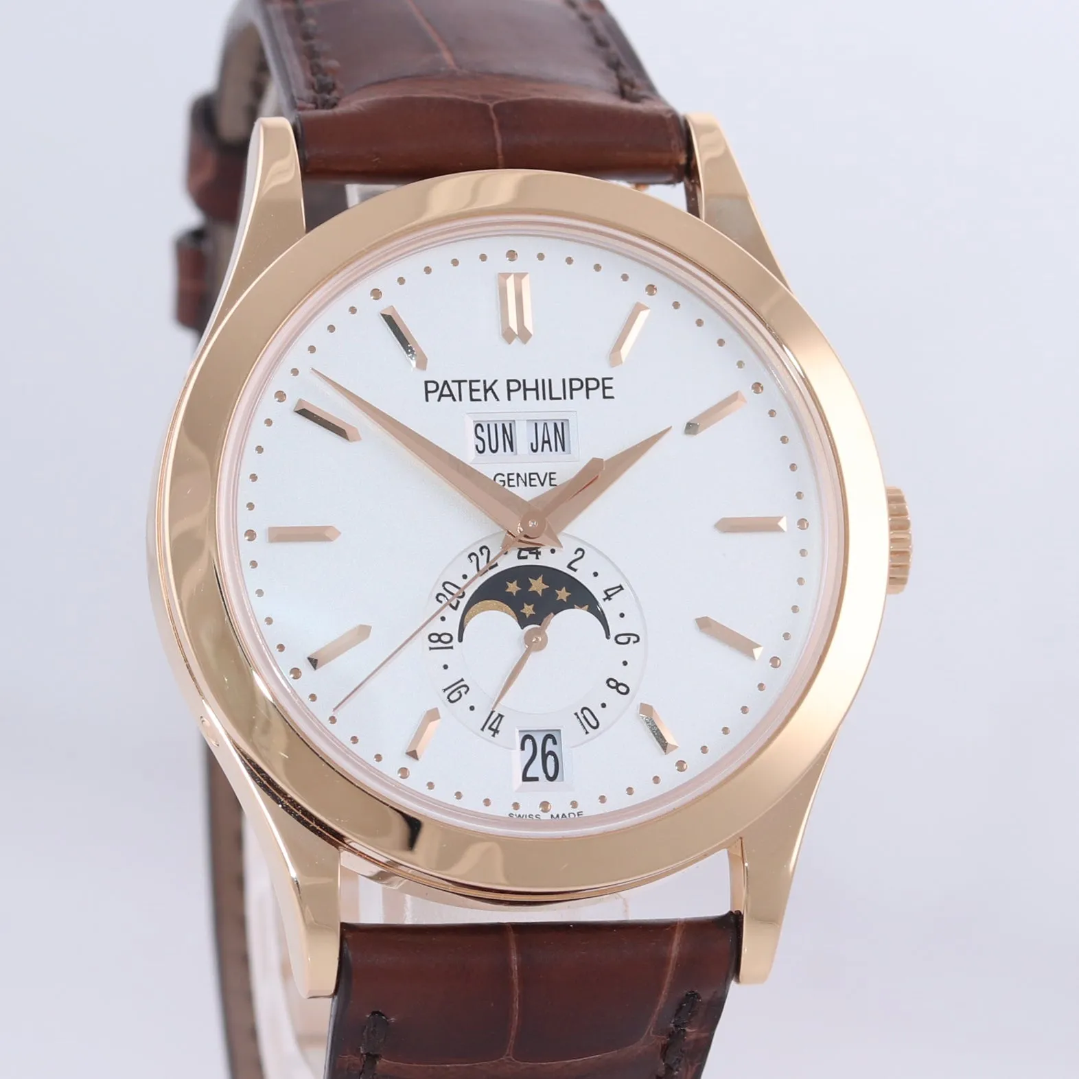 PAPERS Patek Philippe 5396R Annual Calendar Moonphase Rose Gold Calatrava Watch