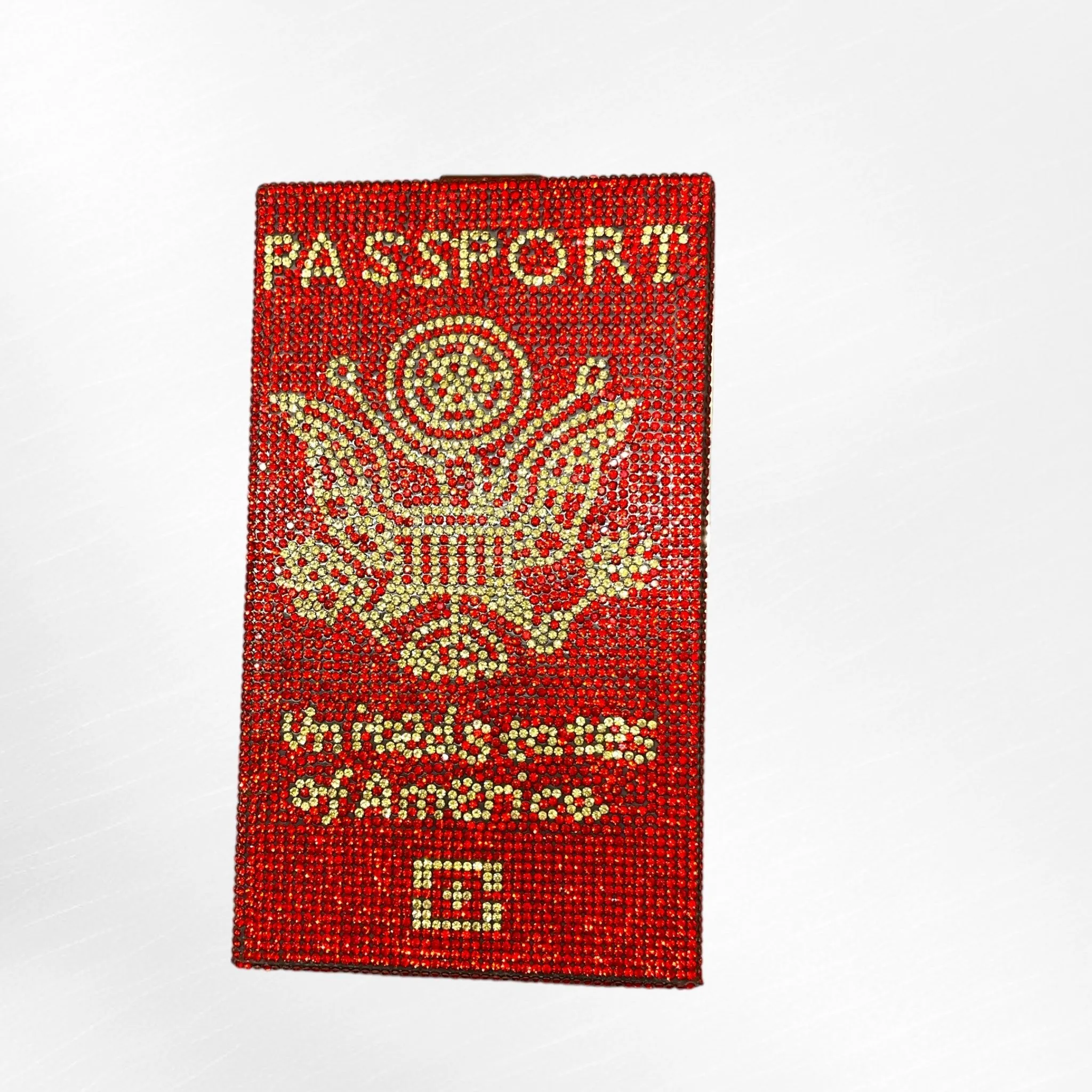 Passport Rhinestone Clutch