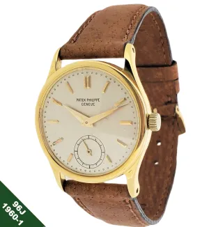 Patek Philippe 96J Vintage 1st Calatrava Watch,  30.5mm 4th Series, Circa 1960-61