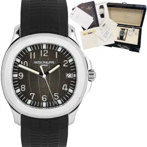 Patek Philippe Aquanaut Stainless Steel Black Jumbo 40mm Watch 5167 5167A-001