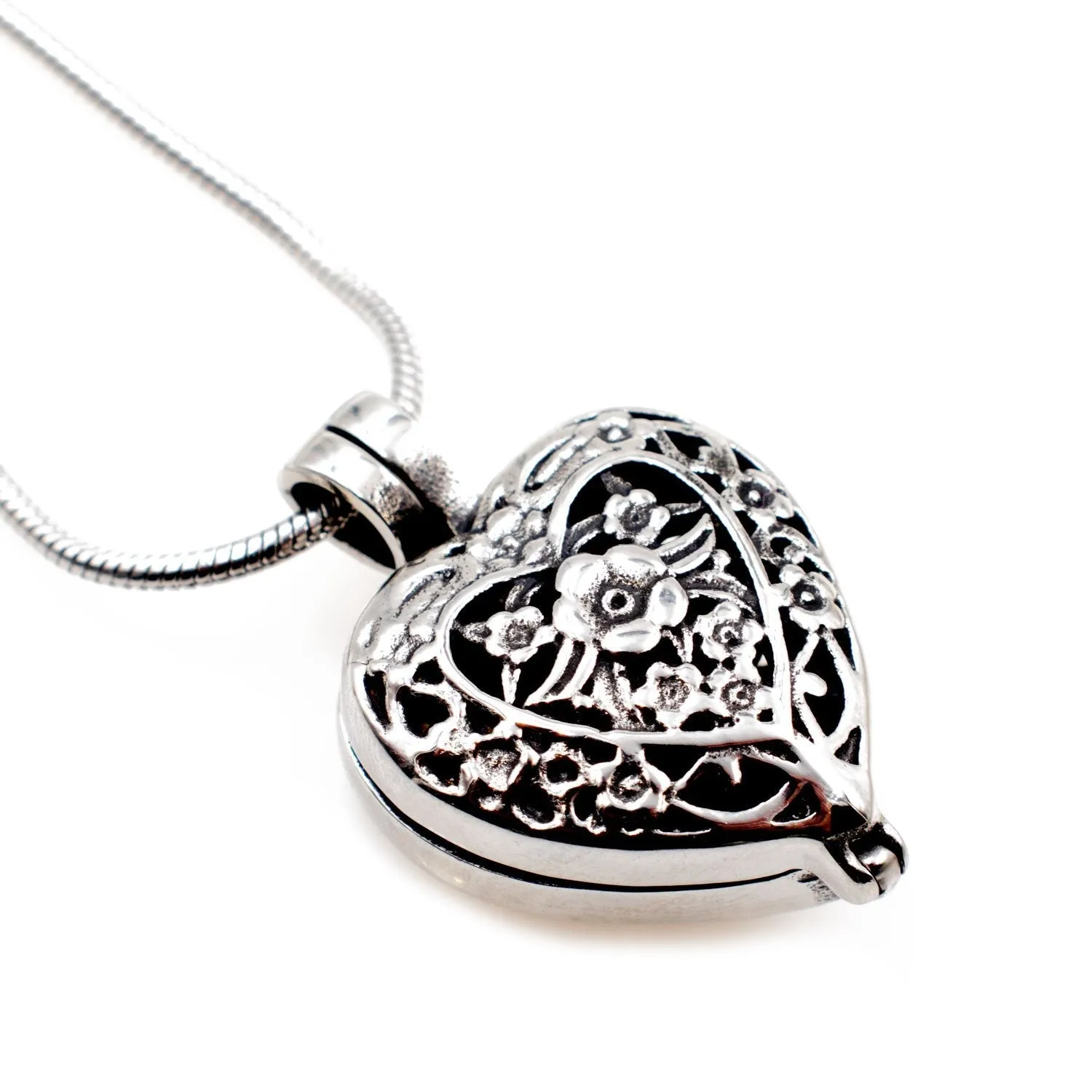 Paw Print Heart Locket Cremation Jewelry