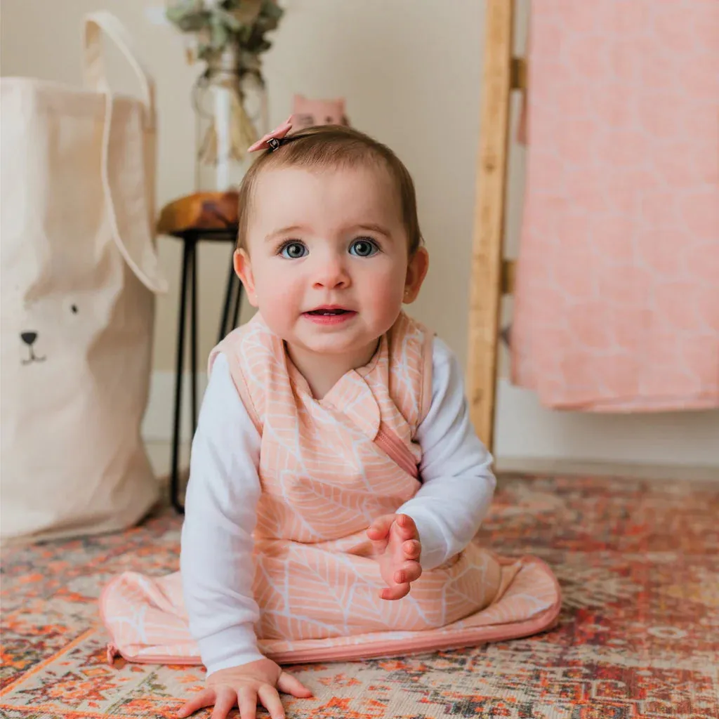 Perlimpinpin Cotton Muslin Sleep Bag 1.5 TOG (Pink Leaves) - FINAL SALE