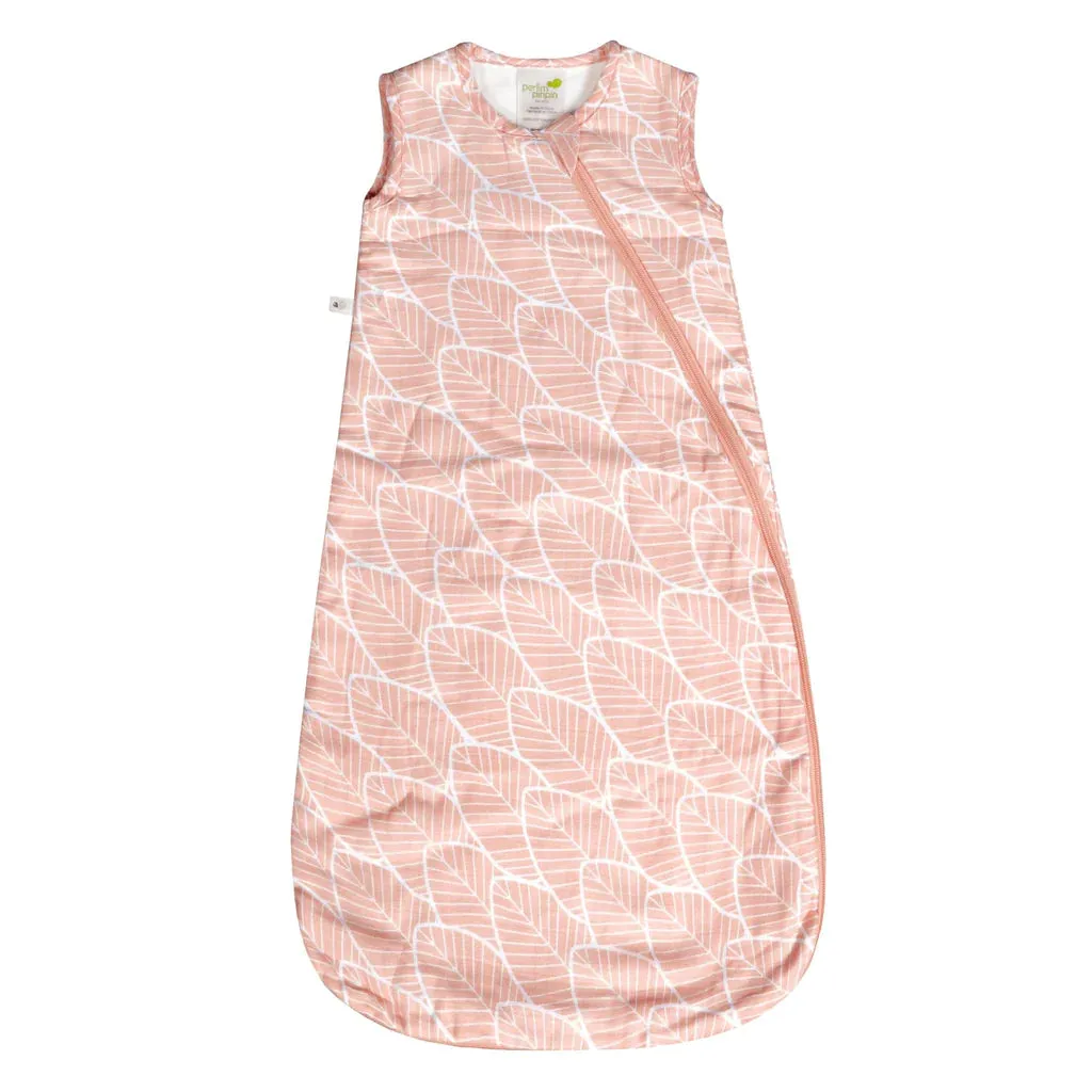 Perlimpinpin Cotton Muslin Sleep Bag 1.5 TOG (Pink Leaves) - FINAL SALE
