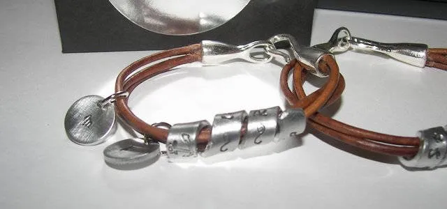 Personalized jewelry, Leather  bracelet, hand stamped jewelry , custom jewelry, couples bracelets, Men's Gift, Secret Message, Men's Cuff,