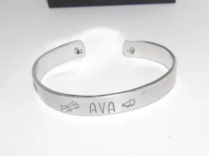 personalized pewter cuff bracelet with your wording , custom handstamped  jewelry, customized jewelry, handstamped jewelry