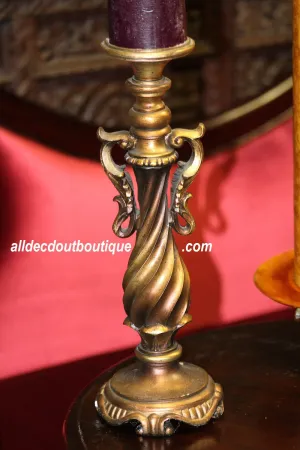 Pillar Candle Holder | Decorative Gold/Bronze
