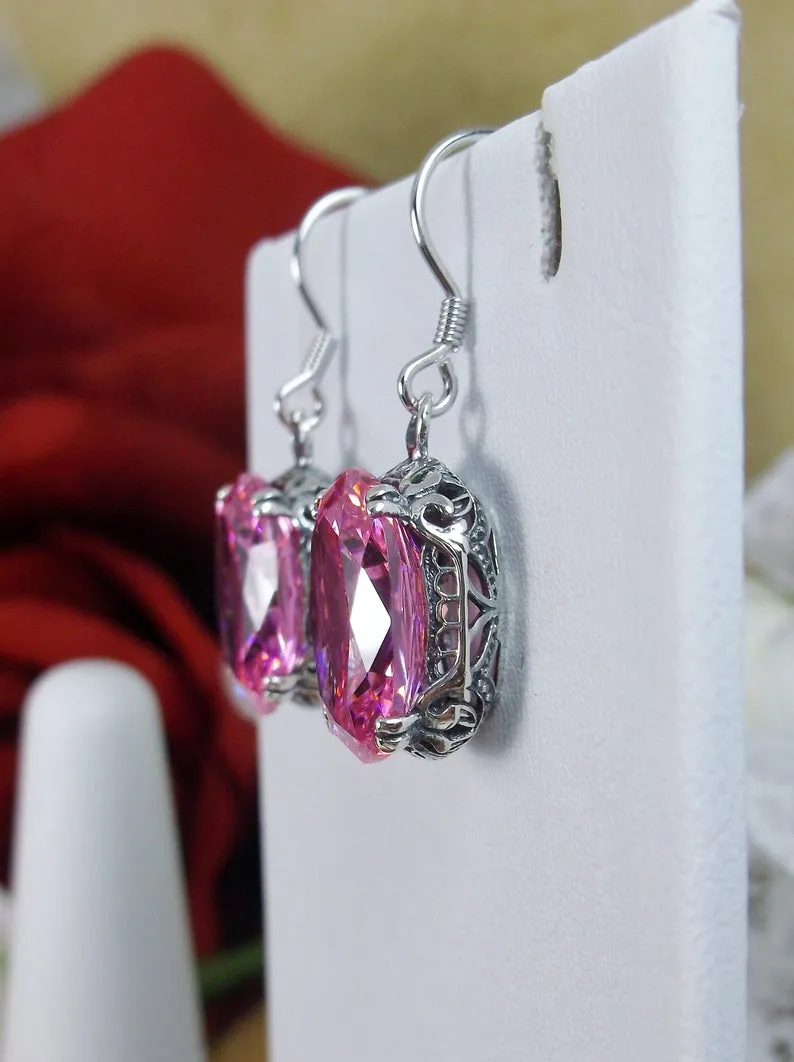 Pink Earrings, Vintage Edwardian Jewelry #E70