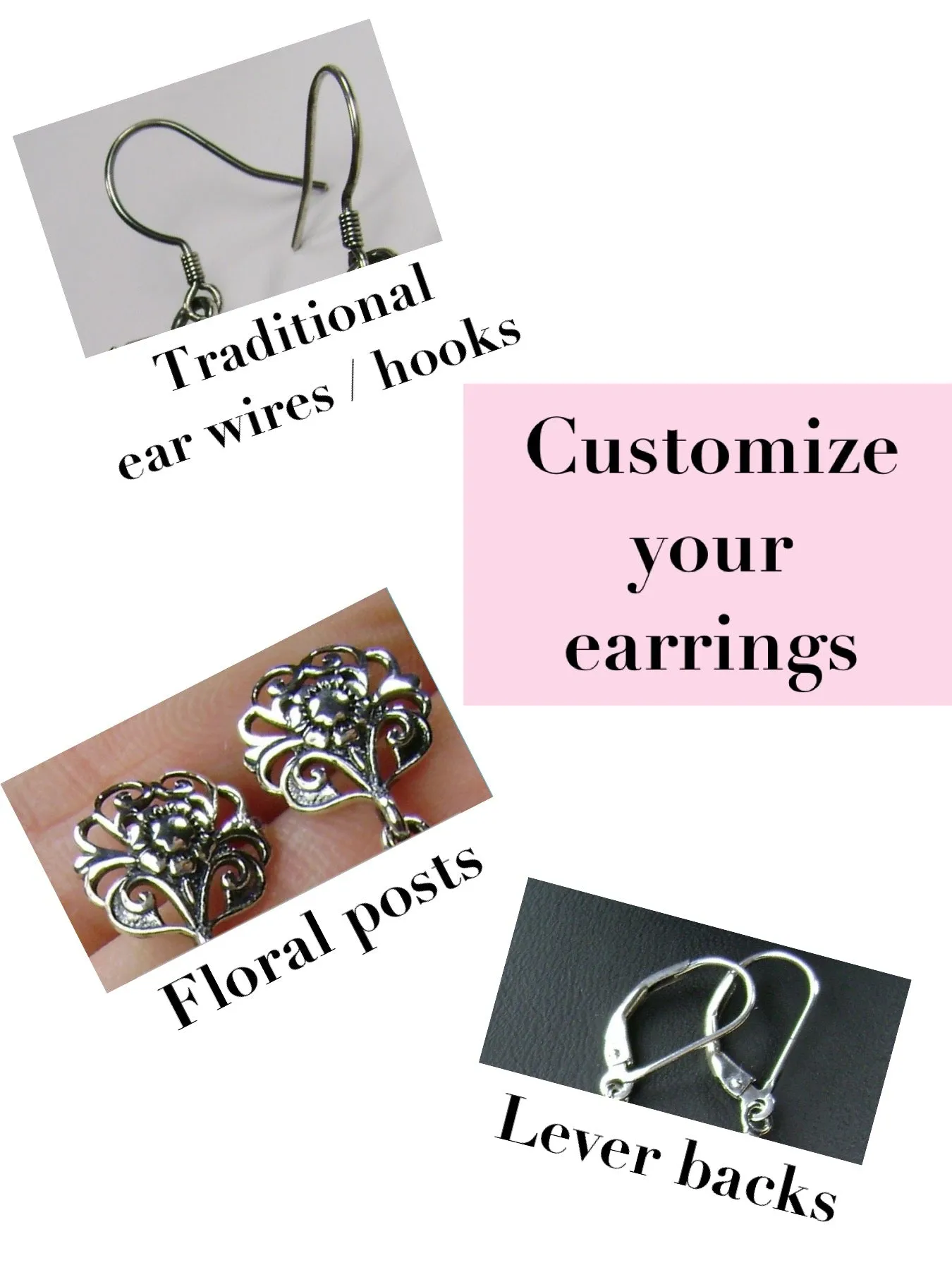 Pink Earrings, Vintage Edwardian Jewelry #E70