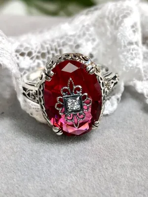 Pink Ring or Save 15% on Jewelry Set, Sterling Silver Embellishment, Edwardian Jewelry #D70e