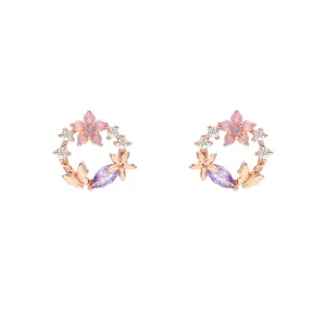 Pink Wreath Earrings