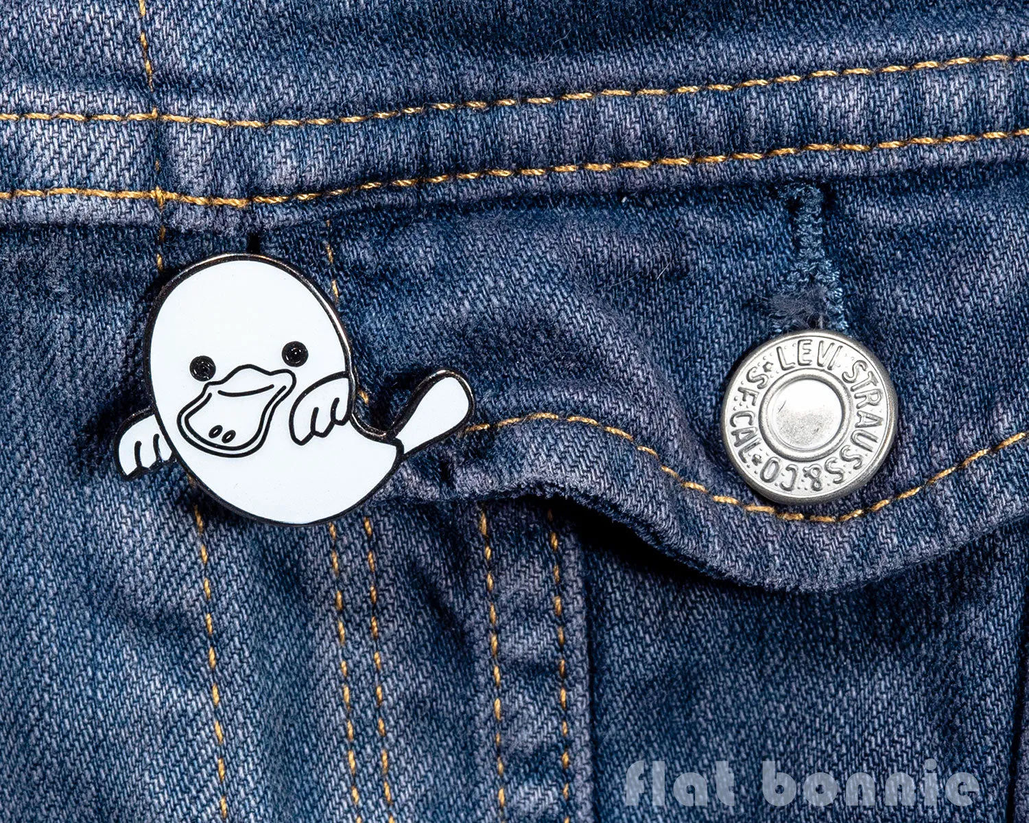 Platypus Ghost enamel pin - Glow in the Dark - GID enamel pin - Cloisonné lapel pin