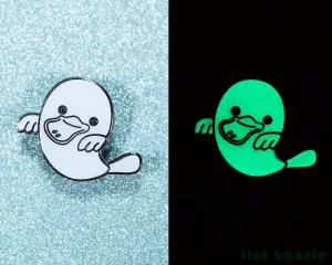 Platypus Ghost enamel pin - Glow in the Dark - GID enamel pin - Cloisonné lapel pin