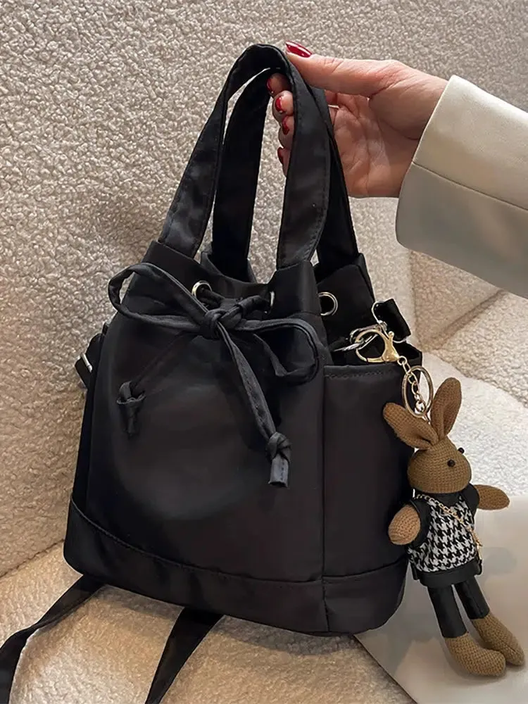 Plush Accessory Drawstring Bucket Bag