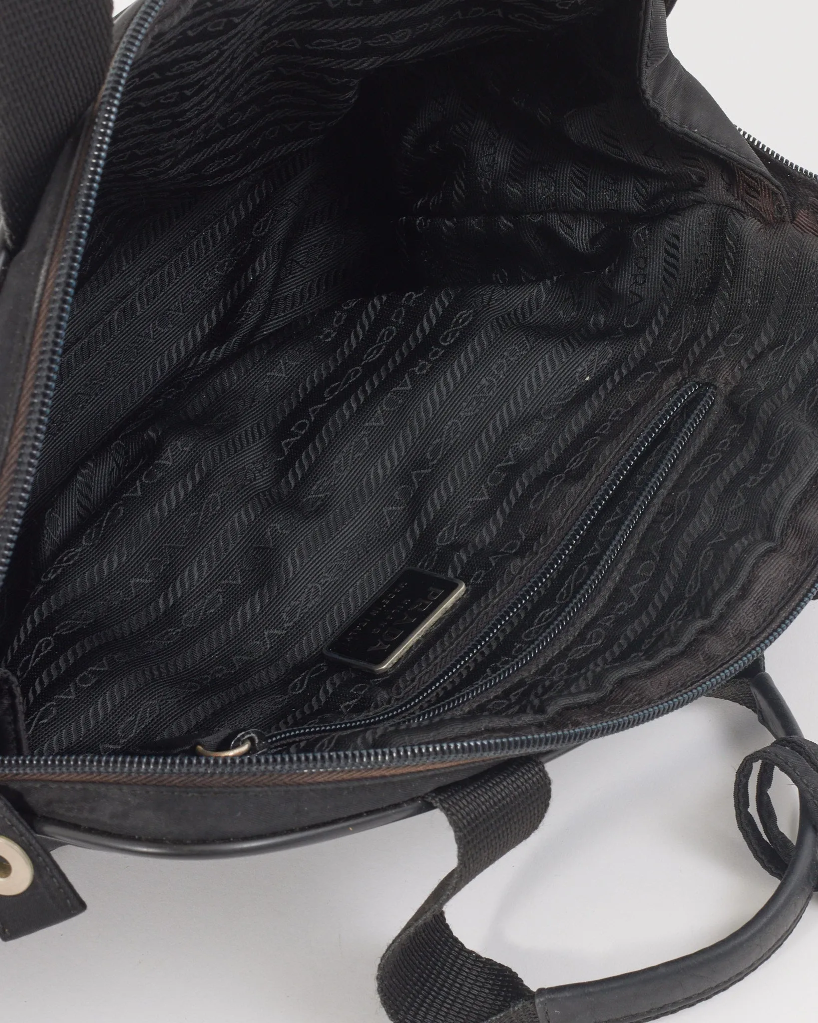 Prada Black Nylon Tessuto Top Handle Bag