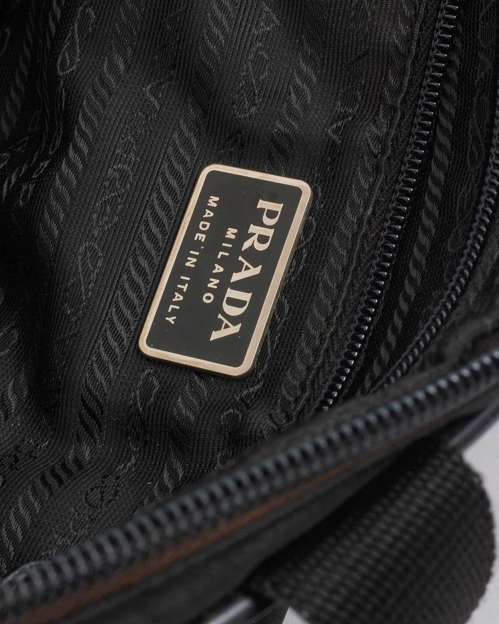 Prada Black Nylon Tessuto Top Handle Bag
