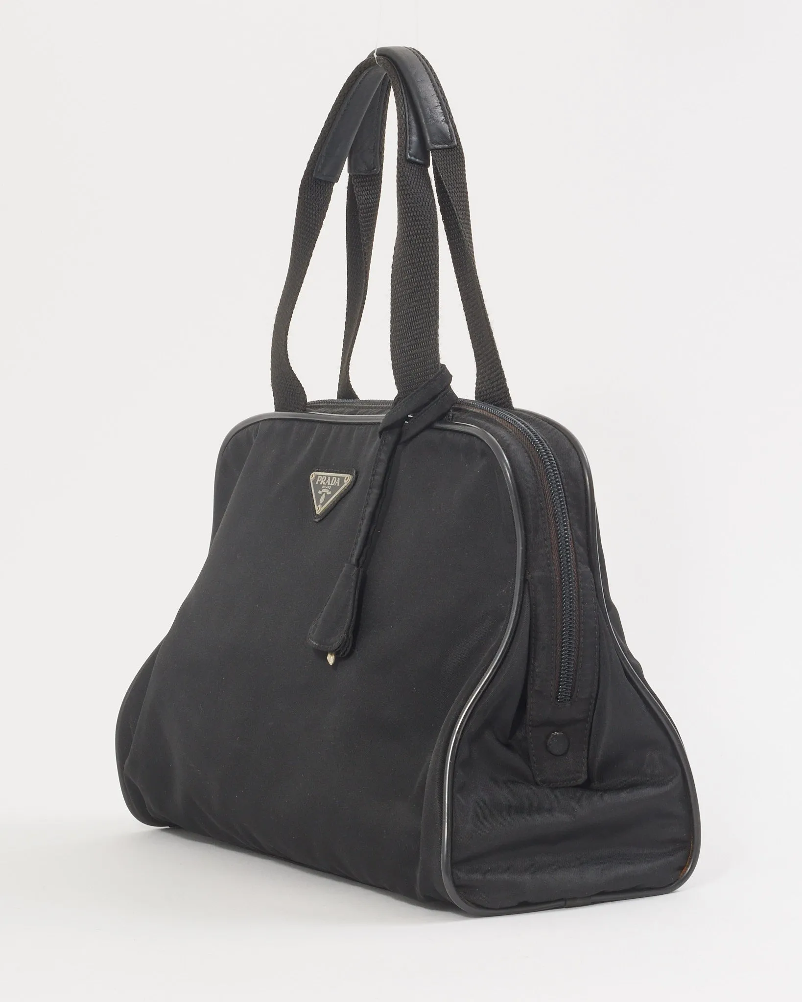 Prada Black Nylon Tessuto Top Handle Bag
