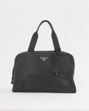 Prada Black Nylon Tessuto Top Handle Bag
