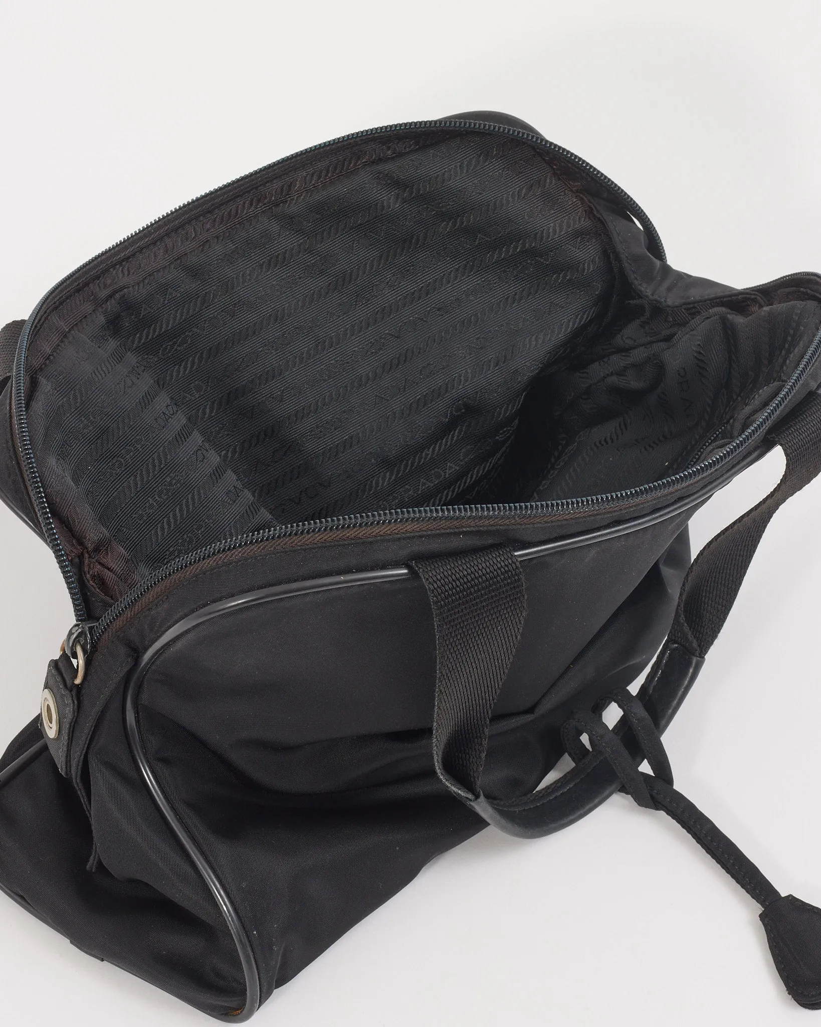 Prada Black Nylon Tessuto Top Handle Bag
