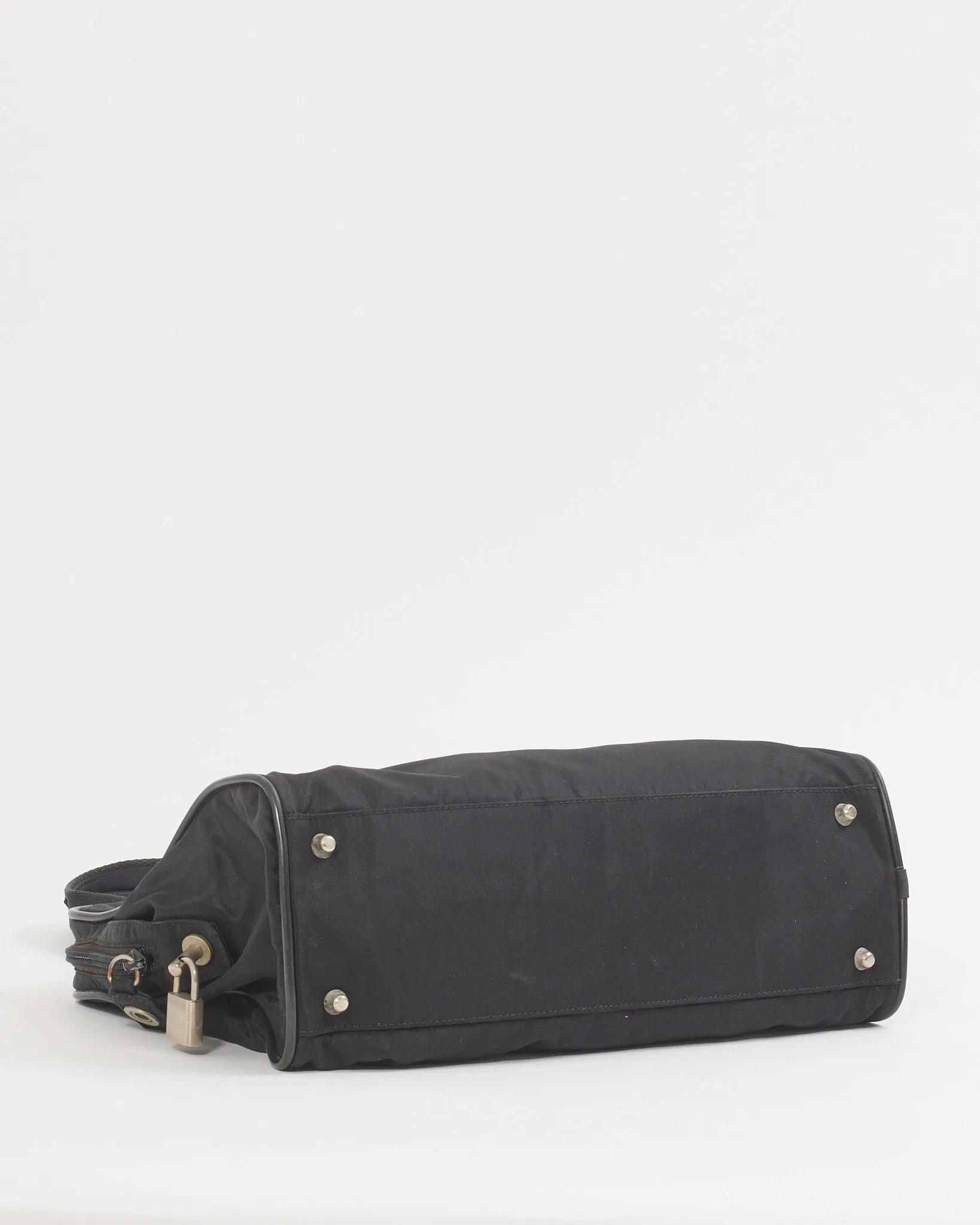 Prada Black Nylon Tessuto Top Handle Bag