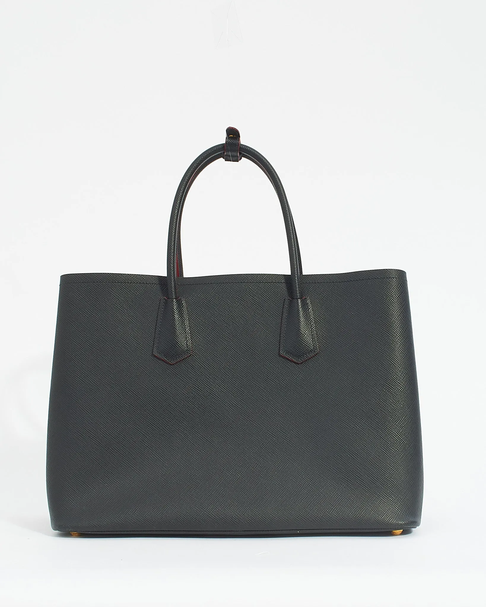 Prada Black Saffiano Leather Double Large Tote Bag
