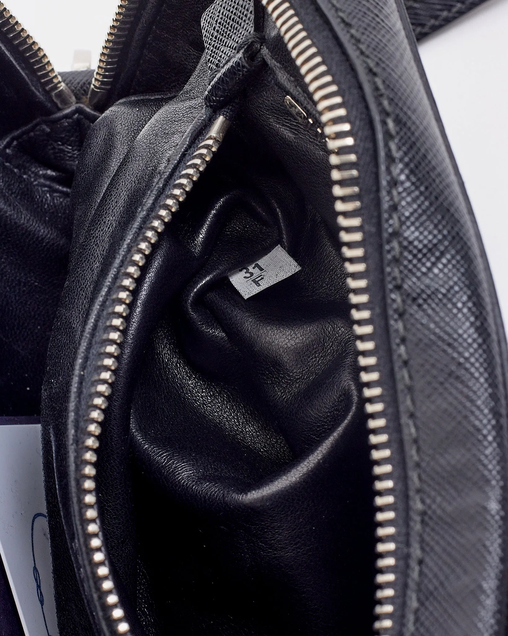 Prada Black Saffiano Leather Wristlet Pouch