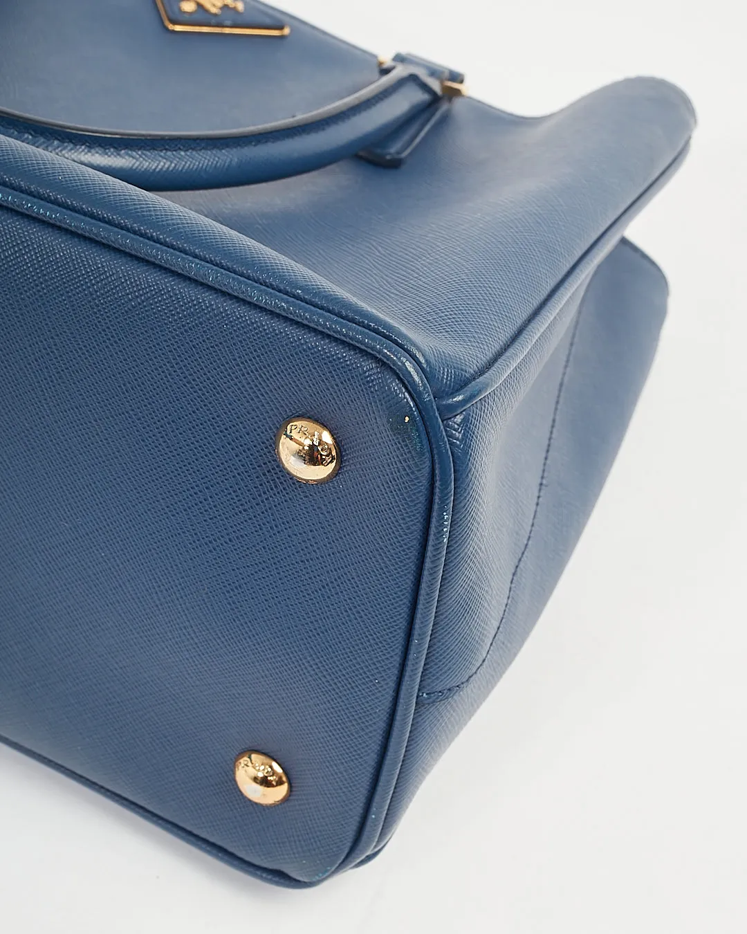Prada Bluette Saffiano Leather Medium Saffiano Lux Galleria Zip Tote