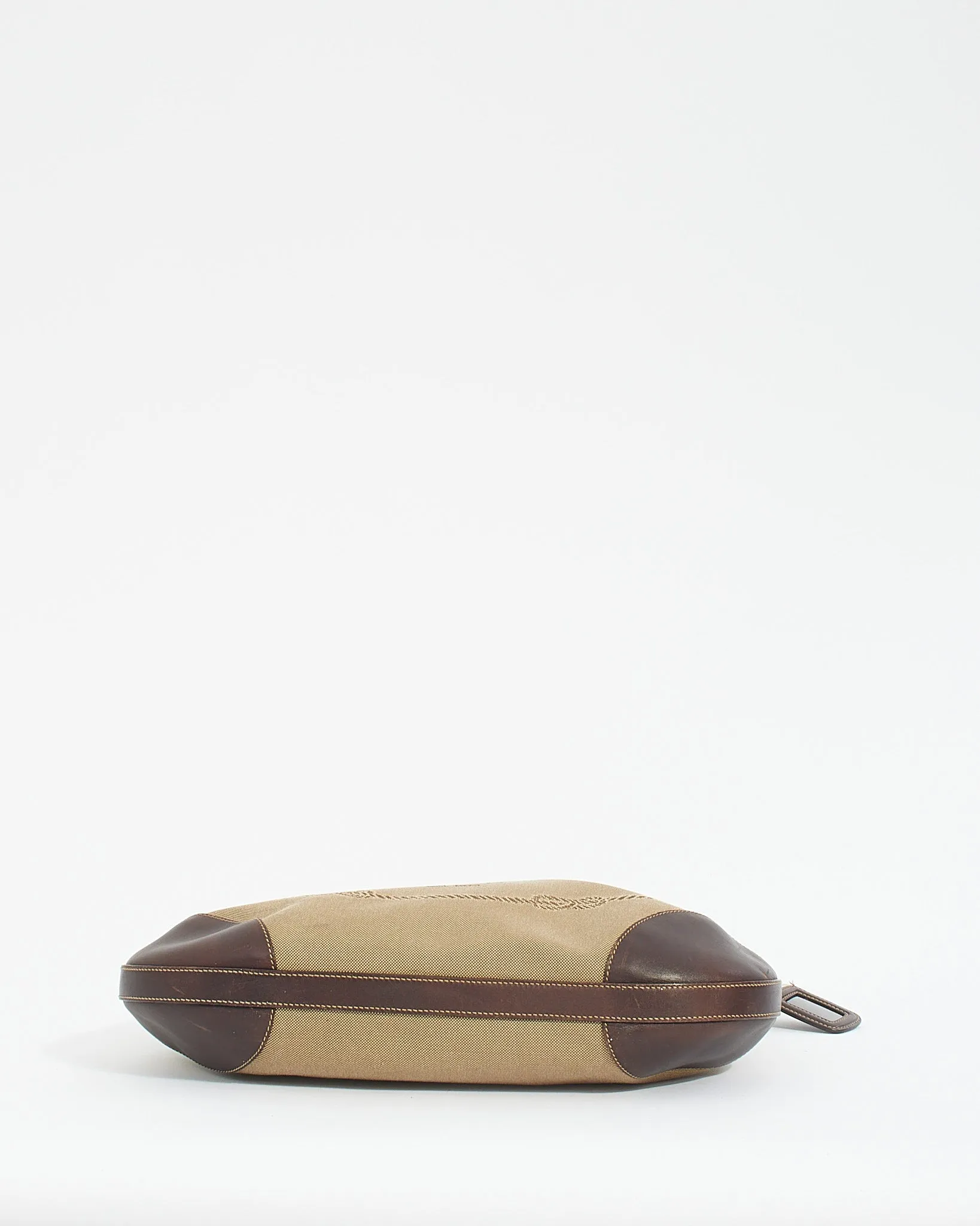 Prada Brown Canvas Logo Jacquard Shoulder Bag