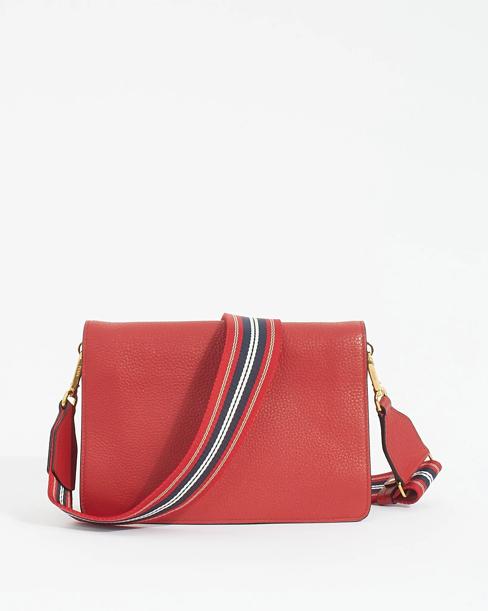 Prada Red Leather Vitello Daino Shoulder Bag