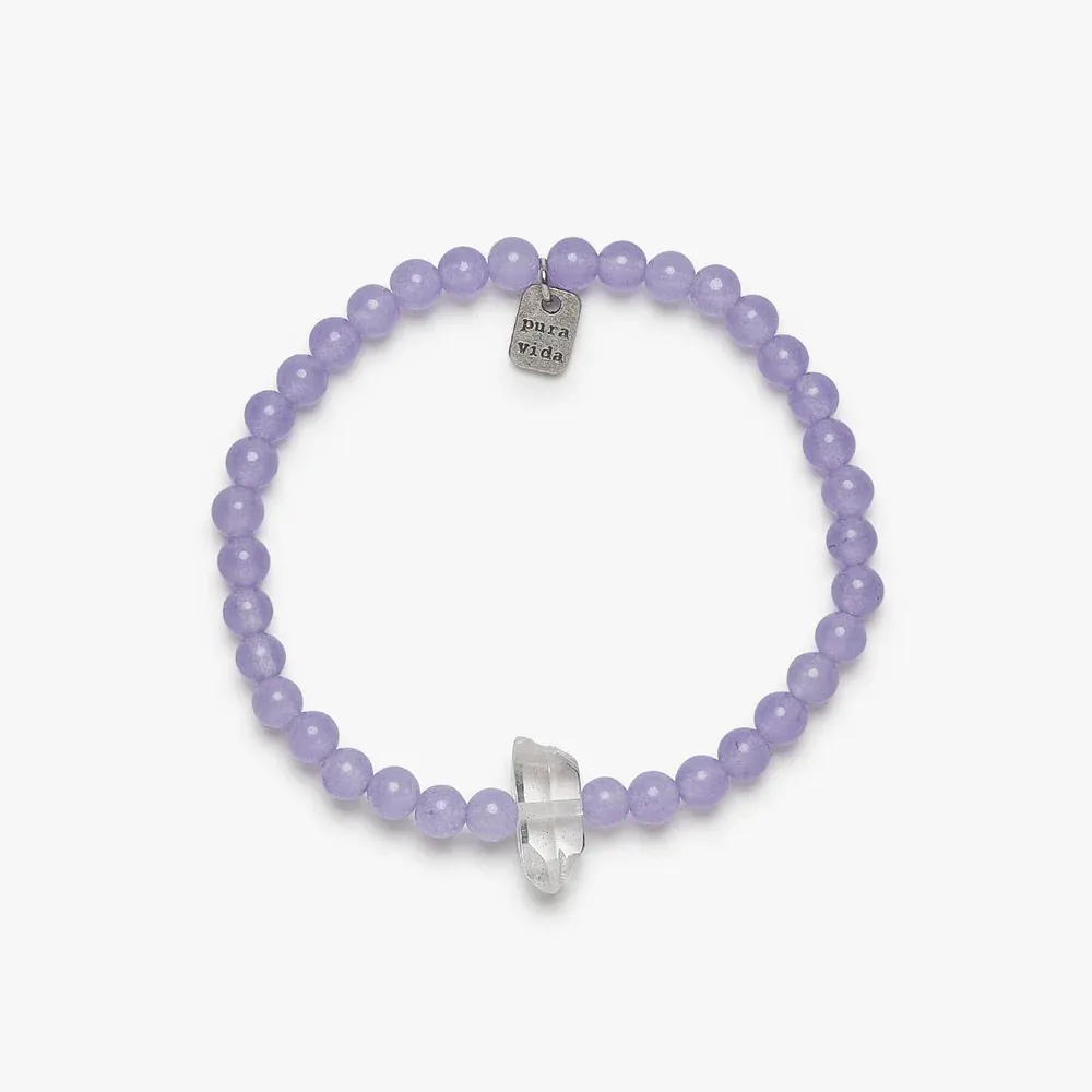 Pura Vida Intention Stretch Bracelet ~ Amethyst