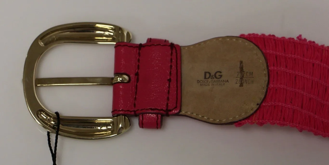 Purple Cotton Stretch Logo Belt