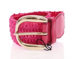 Purple Cotton Stretch Logo Belt