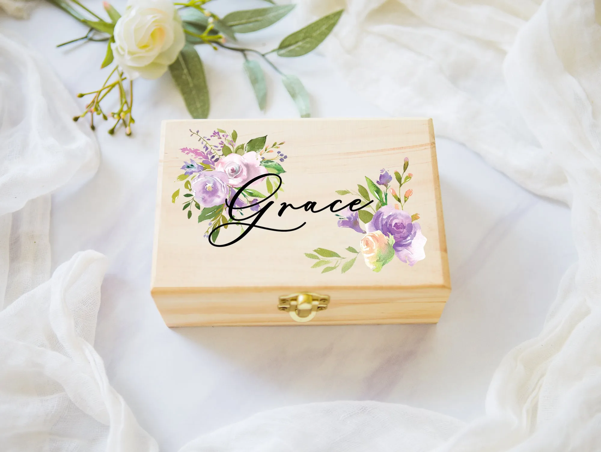 Purple Personalized Jewelry Box