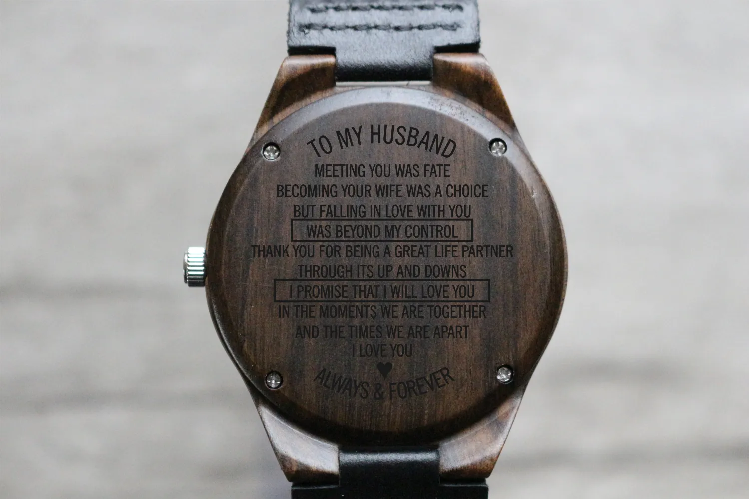 "To My Husband, Meeting You Was Fate" - WOOD WATCH | THE CHRISTOPHER