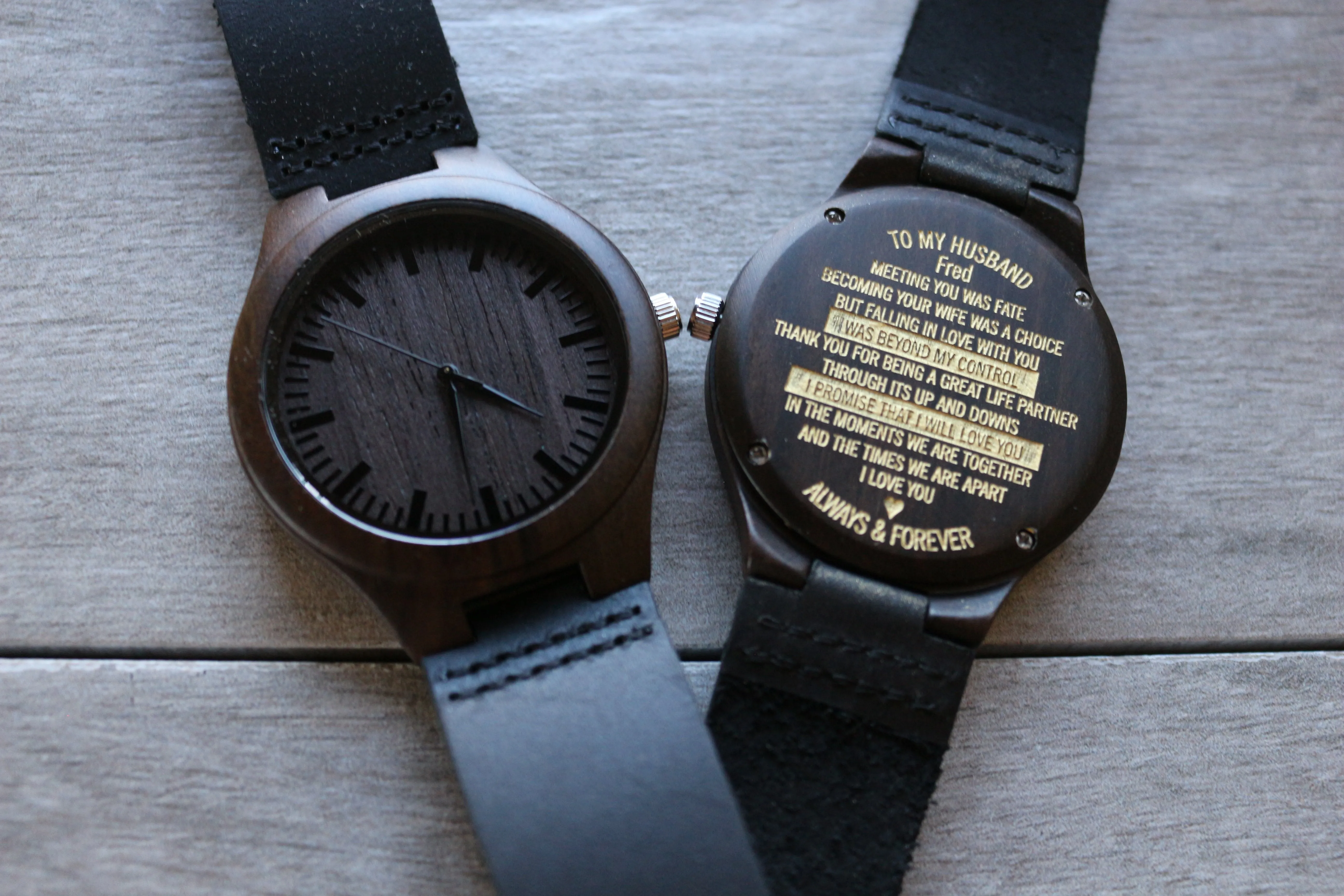 "To My Husband, Meeting You Was Fate" - WOOD WATCH | THE CHRISTOPHER