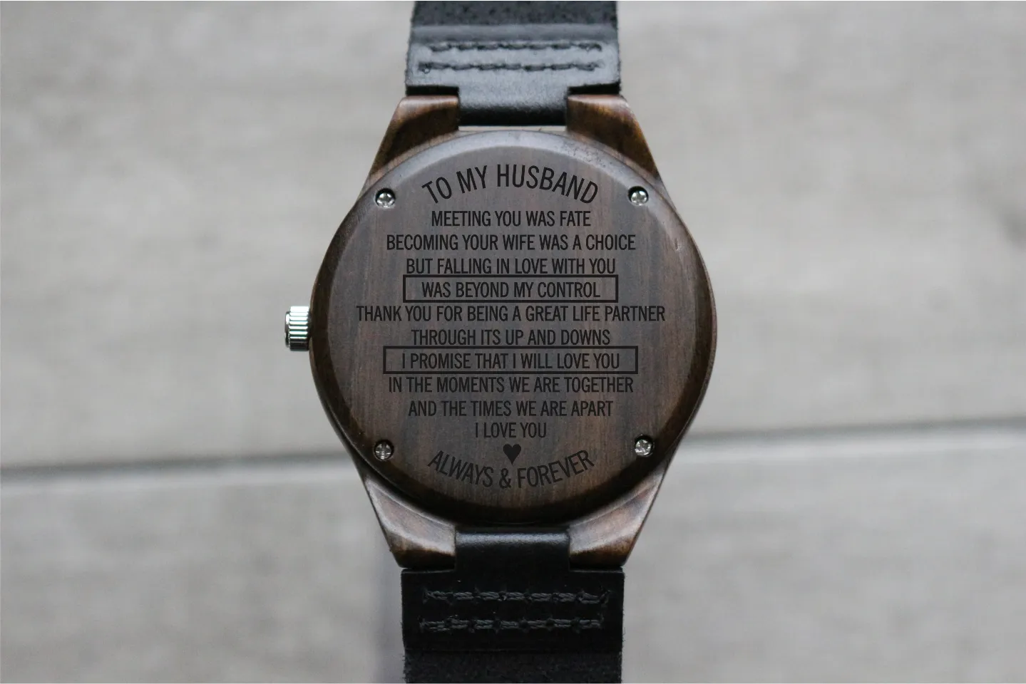 "To My Husband, Meeting You Was Fate" - WOOD WATCH | THE CHRISTOPHER