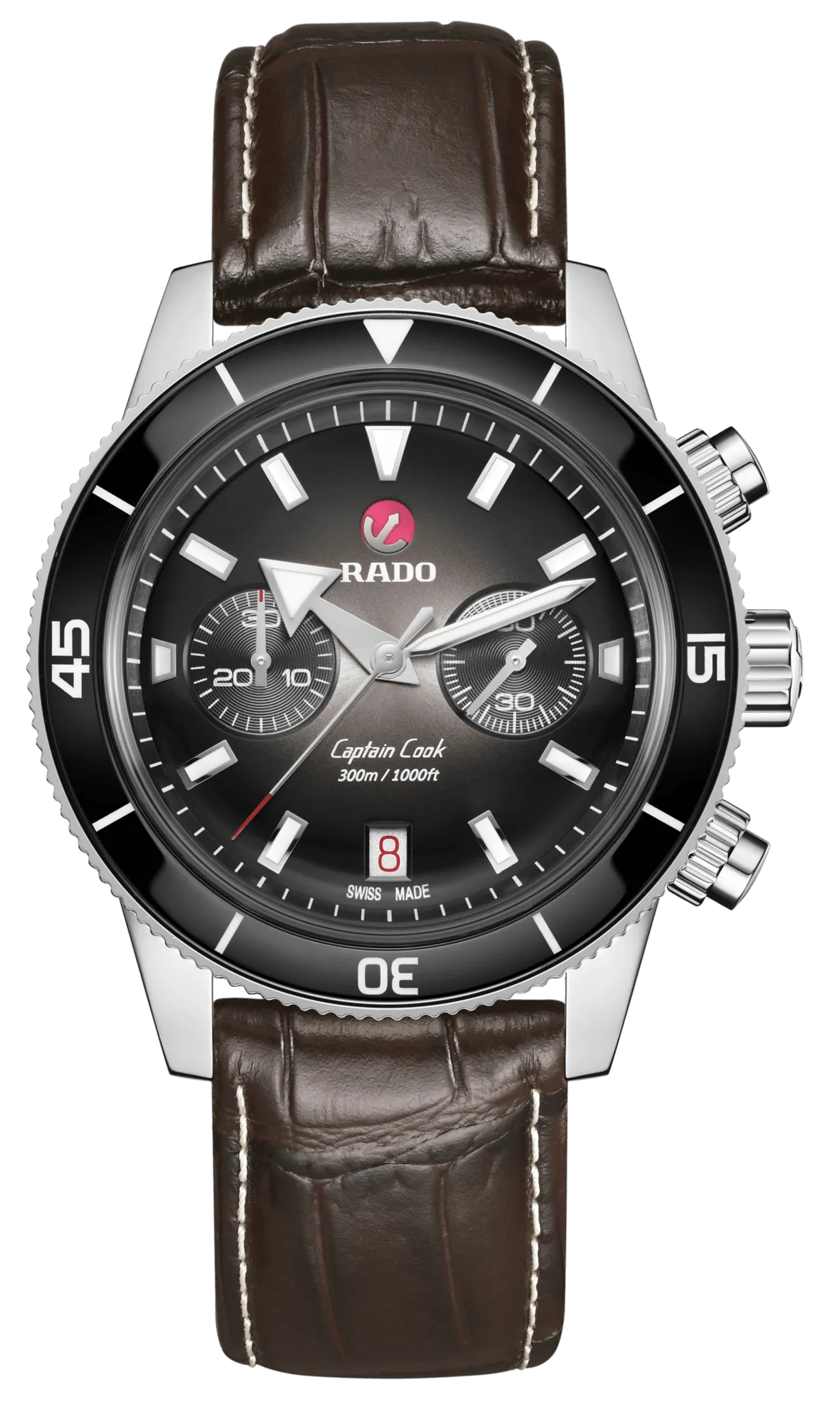 RADO Captain Cook Automatic Chronograph 43mm Black Men's Watch R32145158