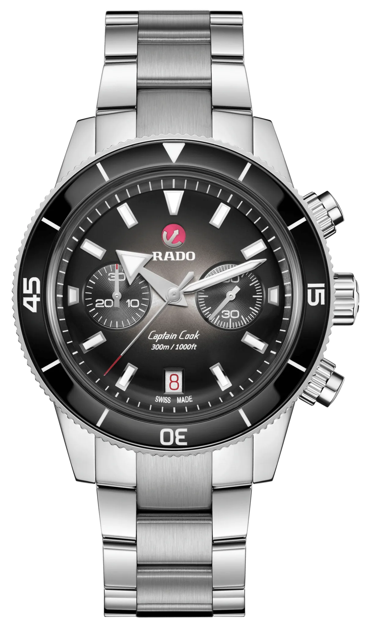 RADO Captain Cook Automatic Chronograph 43mm Black Men's Watch R32145158