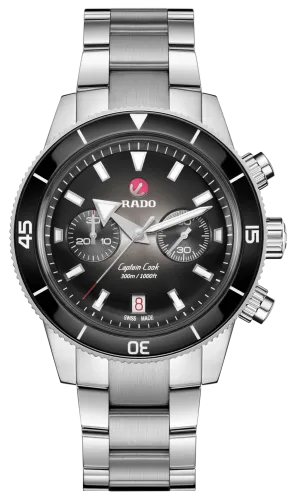 RADO Captain Cook Automatic Chronograph 43mm Black Men's Watch R32145158