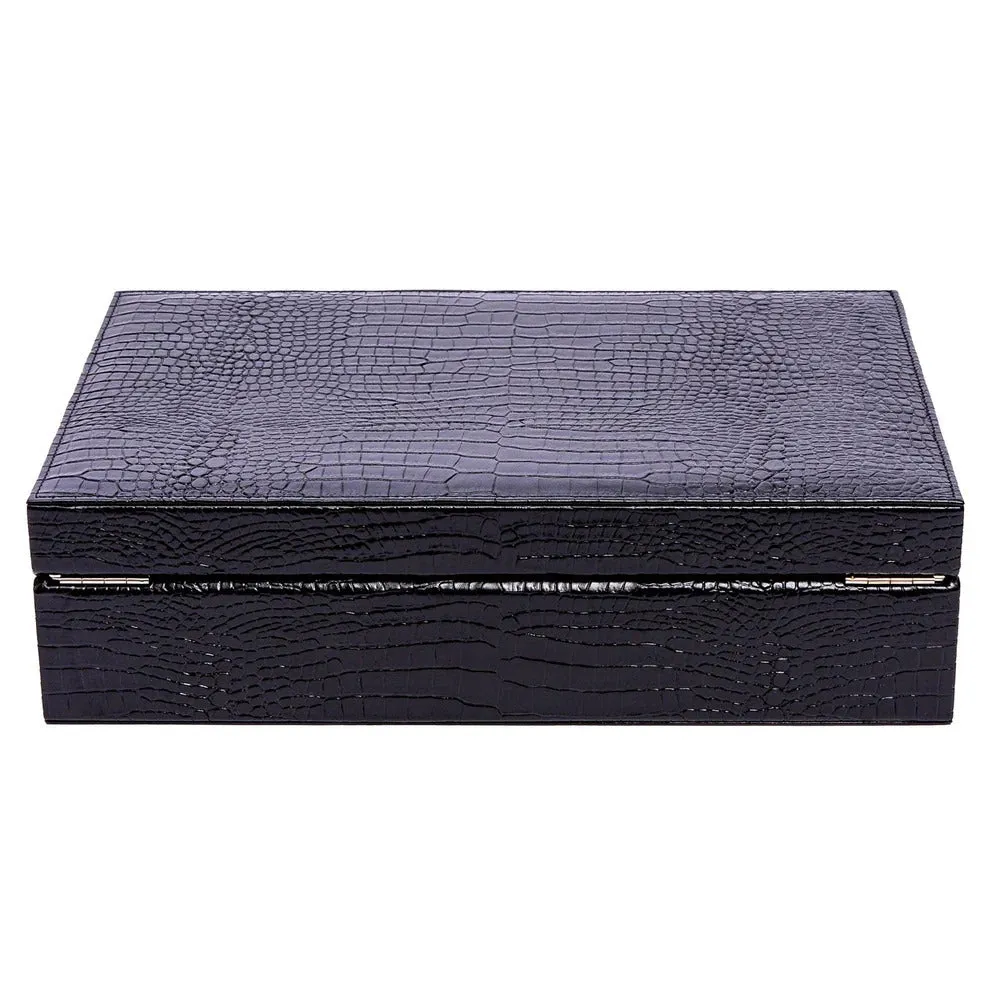 Rapport - Brompton 10 Watch Box in Black Croco | L264