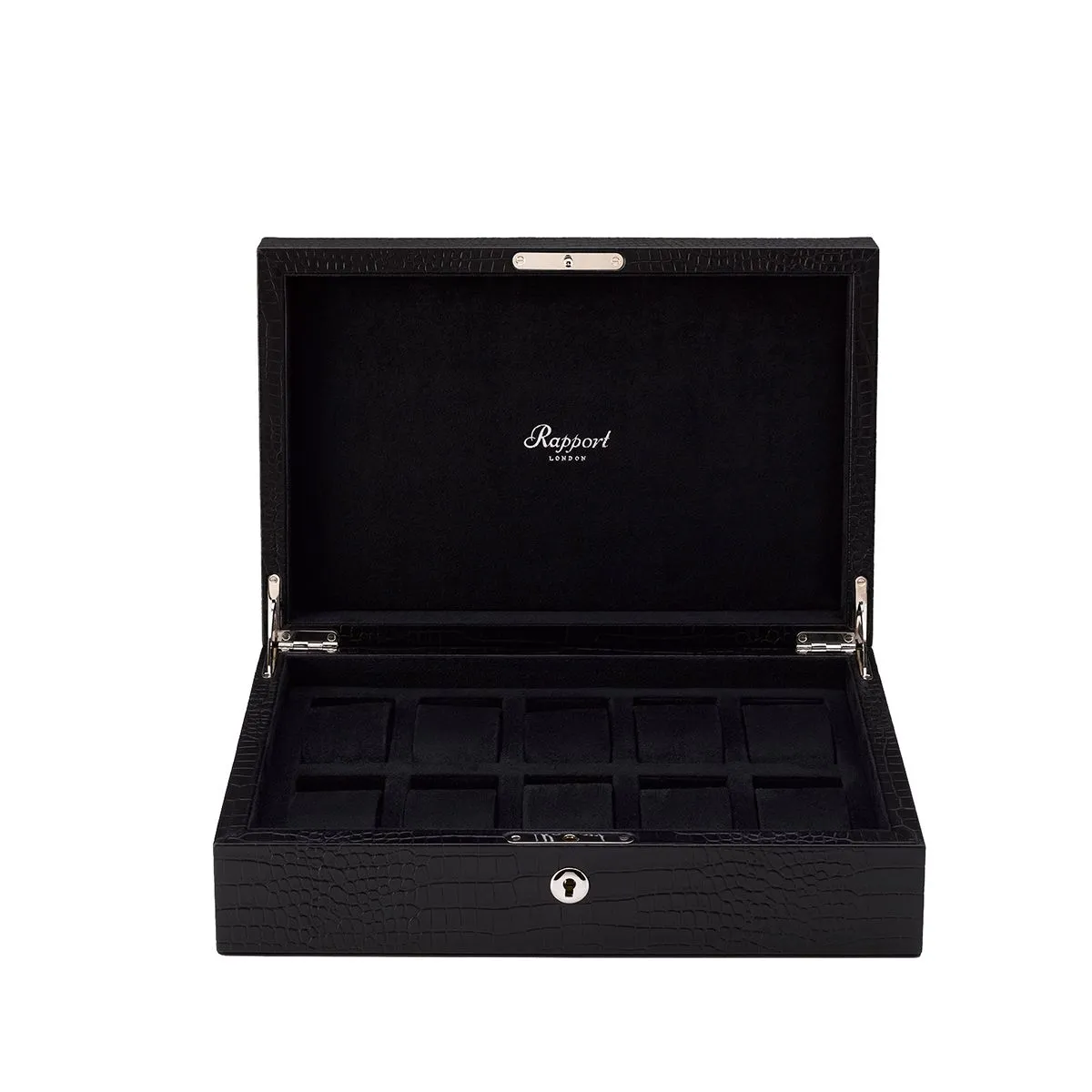 Rapport - Brompton 10 Watch Box in Black Croco | L264